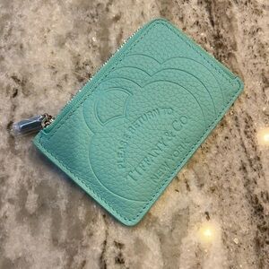 New with tags Tiffany & Co. Blue Leather Card Holder/ wallet .